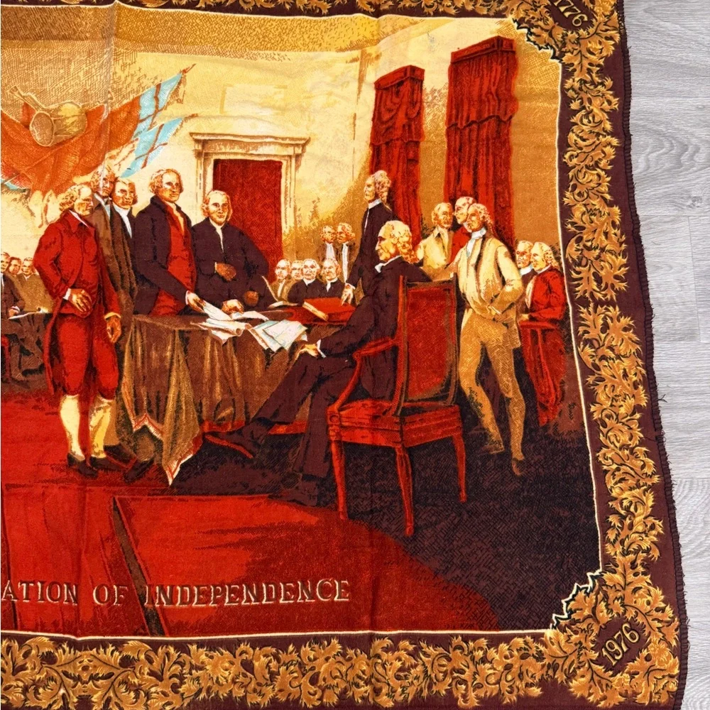 Vintage Tapestry The Declaration of Independence Historical Scene Large 55”x38”
